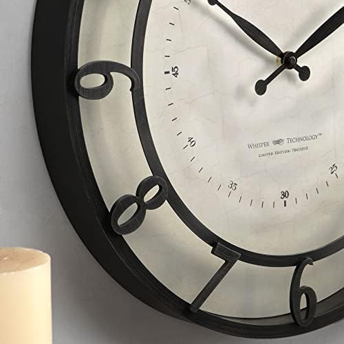 Firstime & Co. ברונזה קנסינגטון לוחש שעון קיר, מופעל על סוללה שקטה, תפאורה לסלון, משרד ביתי,