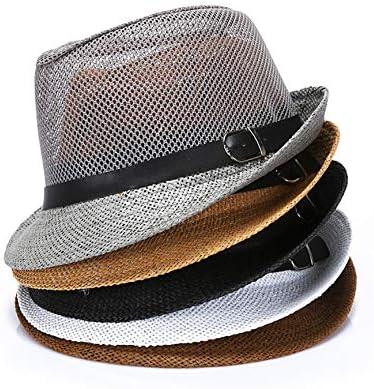 Elonglin פנמה יוניסקס קיץ פדורה טרילבי פשתן רשת כובעי שמש ספארי קלאסי