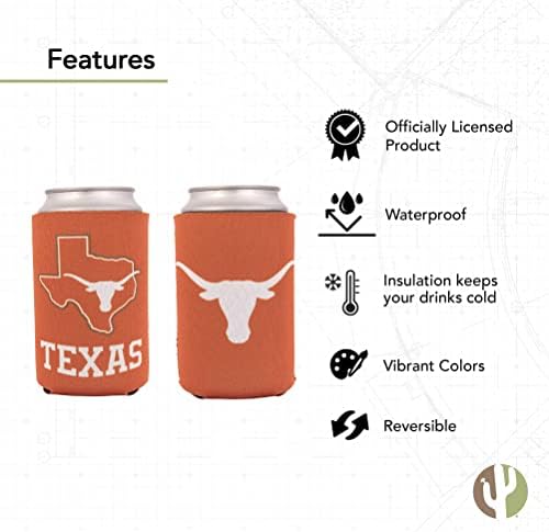 אוניברסיטת טקסס יכולה מבודדת משקאות קירור 4 חבילה מחזיק משקאות קצף Longhorns Ut Austin