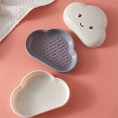 קופסת סבון של Doubao ענני קריקטורה חמודים מחזיק סבון ניקוז אמבטיה סבון נסיעות נייד אביזרי אמבטיה ניידים