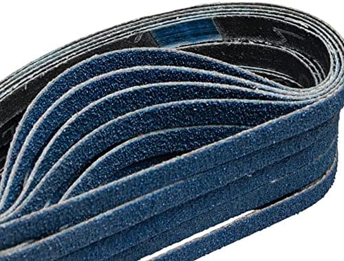 חגורת שוחק של Sogudio 25 חתיכות 10x330 ממ 3/8 x13 אינץ 'חגורות מלטש זירקוניה כחולה חגורת חגורה חריץ