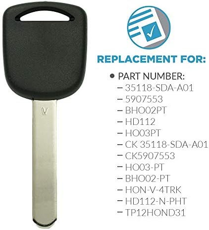 החלפת מפתח ללא מפתח עבור משדר חדש לא חתוך v Chip Chip Car Key HO03