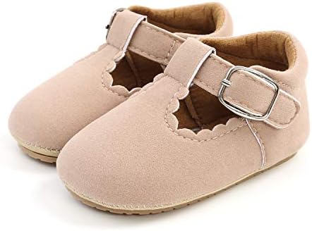 תינוקות סניוריס תינוקות מרי ג'יין דירות נעליים עם פעוט יחיד גומי רך. נעלי שמלת נסיכה מהלכת ראשונה