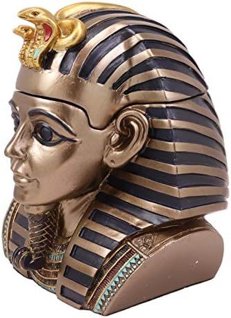 אברוס 5.5 עתיק עתיק מצרים קינג טוט פרעה חזה עם נמים מלכותיים דקורטיביים קופסת מזכרת פסל תכשיטים