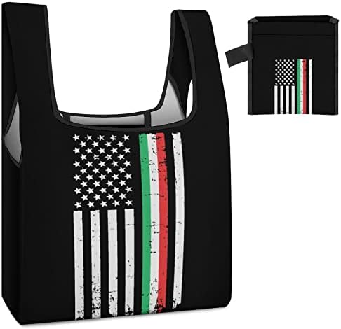 דגל קו דק אמריקני איטלקי שקיות קניות מתקפלות שקית מכולת לשימוש חוזר מתקפלת לכיס צמוד