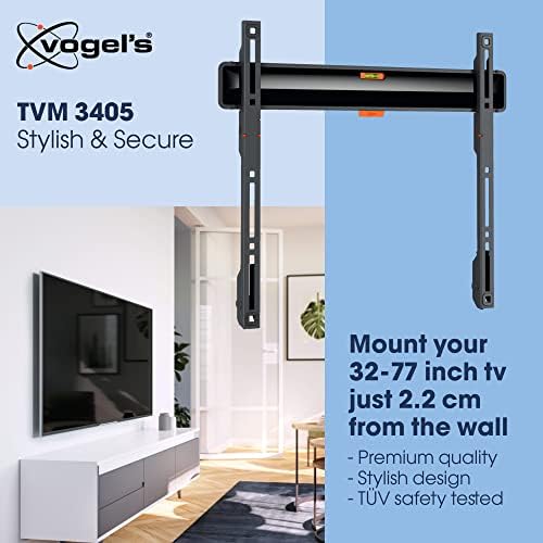 TVM 3405 של Vogel Stracket Cull Slacket עבור טלוויזיות 32-77 אינץ ', מקסימום. 110 פאונד, קיר