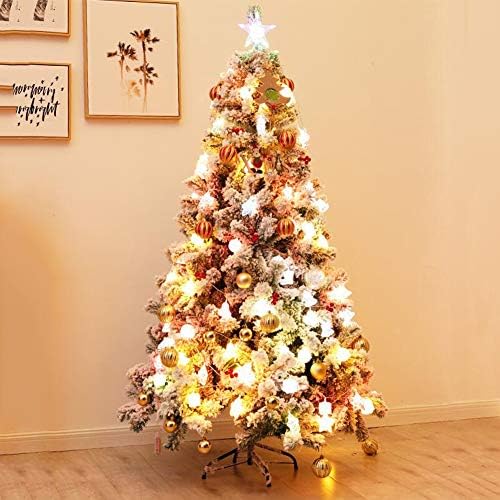 יומו נוהר עצי חג מולד מקדים, עץ חג מולד מלאכותי חיצוני עם שלג ואורות לבית, לפסטיבל, לידה, למסיבה ולחג המולד