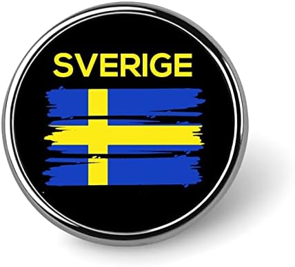 שוודיה שוודיה שוודי דגל סיכת סיכות לגברים נשים אופנה עגול תג צווארון פין שמלת מעיל תיק דקור