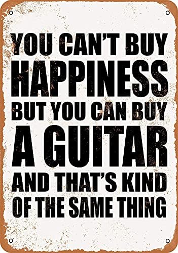 סימן Sokomurg אתה לא יכול לקנות אושר אבל אתה יכול לקנות גיטרה אמנות מצחיקה שלט פח מתכת 8x12 אינץ