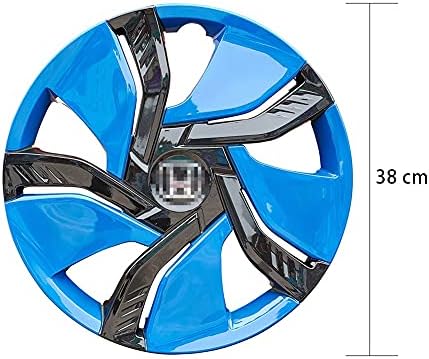 מכסה גלגל הרכזת האוניברסלי של 4, כיסוי עור גלגל רכב רכב חלופי מתאים לגלגל HubCap בגודל 15 אינץ ' - כחול