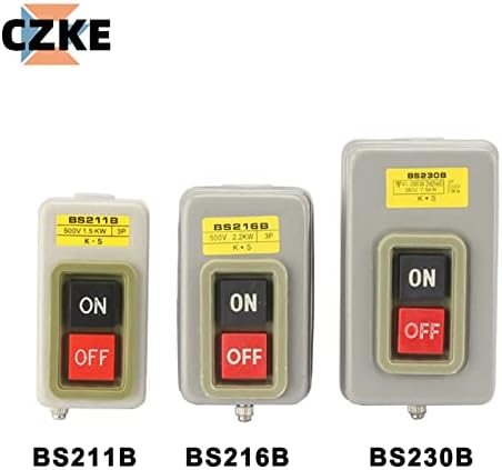כפתור כפתור בקרת ההפעלה מתג תלת-פאזי מנוע תלת פאזי לחצן התחלה לחץ על מתג BS211b BS216 BS230 10A 380V התחלה