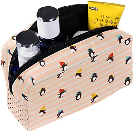 מתנות tbouobt לגברים שקיות איפור נשים שקיות קוסמטיקה קטנות, פינגווין מצויר של בעלי חיים
