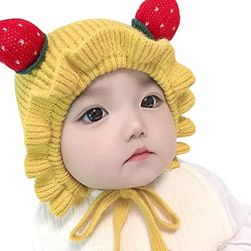 כובע כפה חורפי של IMLECK לילדים תינוקות פעוטות תינוקות תות סרוגה מצוירים