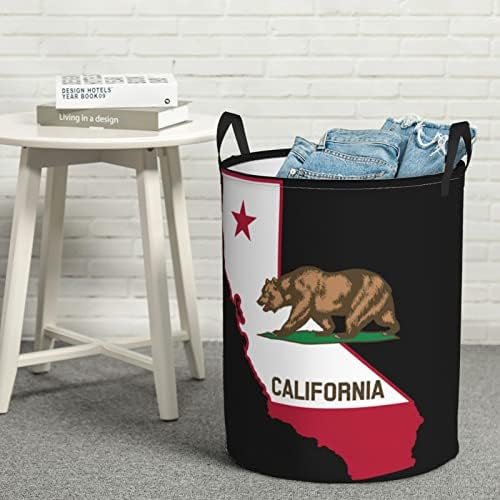 קליפורניה מדינת דגל דוב כביסת עגול צעצוע ארגונית מתקפל סל עבור שינה אמבטיה סל