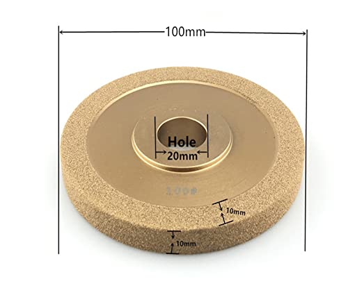 דיסק טחינה 2 יחידות 100 ממ בצורת זהב בצורת שטוח עם גלגל שחיקת גלגל טחינה 80-400 דיסק כלי, גלגל שחיקת יהלום מסור