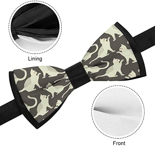 בייקוטואן יצירתי חמוד גורים מודפס מראש קשרי עניבת פרפר גברים של עניבת פרפר מצחיק מתכוונן
