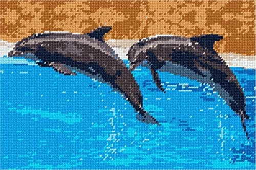 בד מחט פפיטה: זוג דולפינים, 12 איקס 8