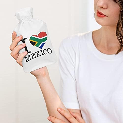 אוהבים את South_AFRICA מקסיקו בקבוק מים חמים הזרקת גומי עם כיסוי קטיפה חם לכאבי מיטה התכווצויות 1 ליטר