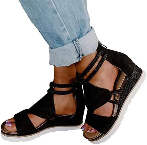 נעלי בית לנשים סנדלי קיץ לנשים סנדלי טריז רצועות בוהן פתוחות.