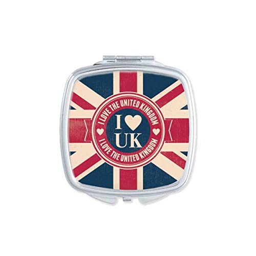 אני אוהב את בריטניה איחוד שקע בריטניה דגל מראה נייד קומפקטי כיס איפור כפול צדדי זכוכית