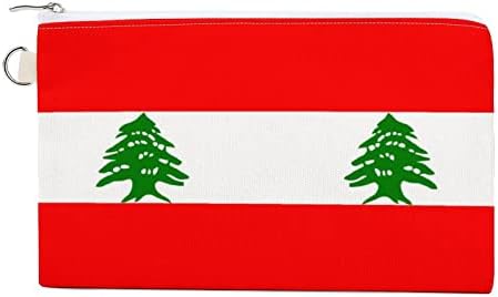 לבנון דגל בד מטבע ארנק פאוץ מצחיק שינוי ארנק איפור תיק עבור כסף ארגונית