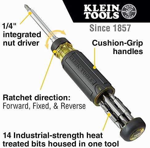 Klein Tools 32305 מברג רצועות רב-סיביות ומברג 32307 מברג רב-חבלה רב-סיביות, כלי 27-in-1 עם טורקס, Hex,
