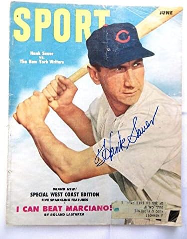 האנק סאוור חתם על מגזין חתימה ספורט 1953 שיקגו קאבס ג ' יי. אס. איי. 71958-מגזינים עם חתימה של