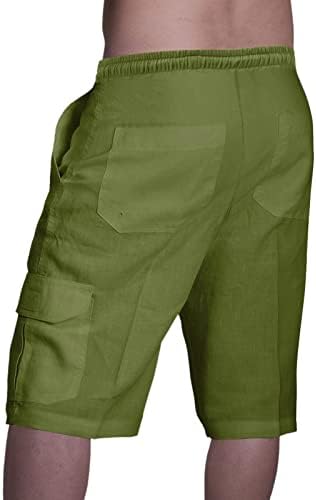 מכנסיים קצרים של Saxigol Mens 2023 מכנסי מטען מרובי כיס פשתן מכנסי טרנינג מזדמנים מכנסי טרנינג