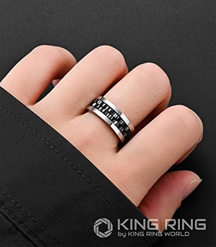 טבעת טבעת קינג 8 ממ טבעת ספין - טבעת כבדה מלוטשת במיוחד להקלה על מתח, טבעת נירוסטה, טבעת חרדה הקלה על טבעת קשישה