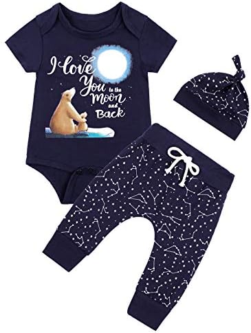 נושא חלל תינוק תלבושת יילוד ילד אני אוהב אותך לירח ובגב מקלחת לתינוק בגדי חלל תינוקות מכנסיים מכנסיים