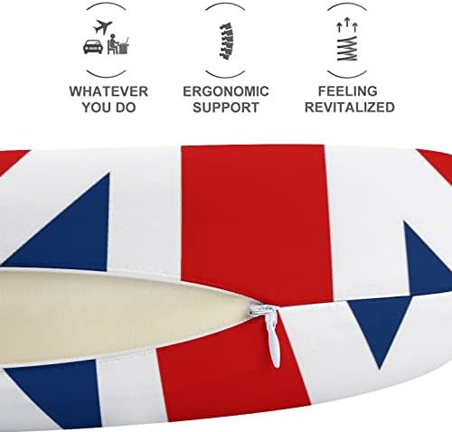 כרית נסיעות דגל בריטית ראש ותמיכה בצוואר תמיכה בכרית זיכרון קצף כרית משענת ראש בצורת U