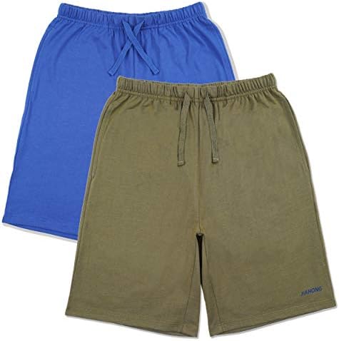 מכנסיים קצרים של ג'יהונג בוי מכנסיים קצרים אתלטי כותנה לילדים מכנסיים קצרים נוחים עם כיסים בנים ובנות