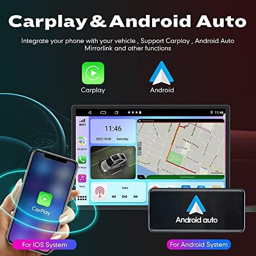 אנדרואיד רדיו Carplay & Android Auto Autoradio ניווט מכונית סטריאו נגן מולטימדיה GPS מסך מגע