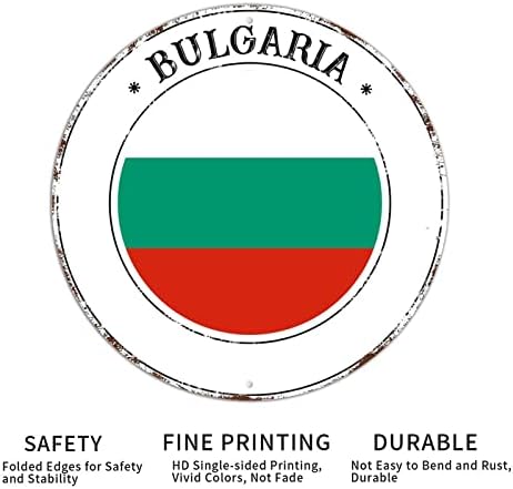 דגל בולגריה אלומיניום שלט רטרו בסגנון רטרו אלומיניום זר מתכת שלט קיר אמנות קיר תולה עיצוב חלודה בחינם