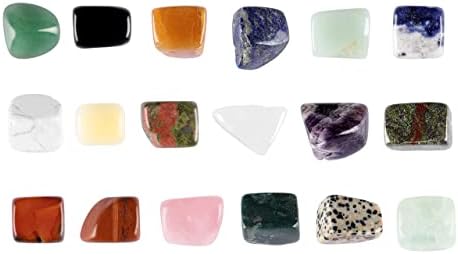 Jovivi 18 PCS Chakra אבני ריפוי סט גבישים, גבישים גבישים ומלוטשים מיני אנרגיה מטאוריט אבן חן, עבור