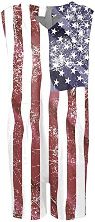 נשים יום העצמאות מודפס מקרית סרבל צווארון כיסים שרוולים סרבלים בתוספת גודל רחב מכנסיים קצרים
