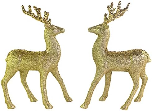 סלימקיס עומד איילים איילים חג המולד איילים זהב צבי נצנצים צלמיות קישוט לחג המולד צבי פסלי פסלון מקורה