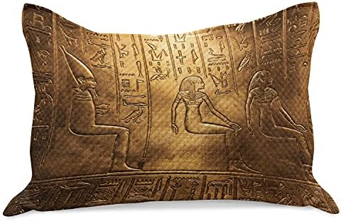 כיסוי כרית סרוג מצרי סרוג מצרי, מצרים הירוגליפים של מצרים פרטים לוגוגרפיים ישנים אלמנטים אלפביתיים, כיסוי