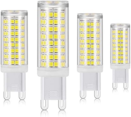9 נורות לד בסיס דו-פינים 4, 6000 קראט אור יום אור לבן מנורת נברשת ניתנת לעמעום לתאורה ביתית קישוט פנימי,