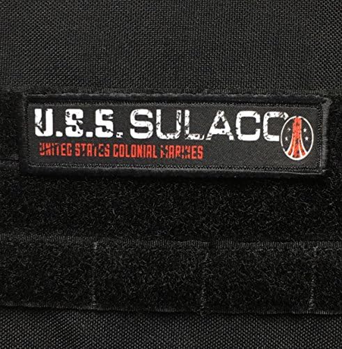 1x4 חייזרים נחתים קולוניאליים USS Sulaco Morale Patch. 1x4 וו וולאה המיוצרים בארצות הברית מושלמים לתיק התרמיל,