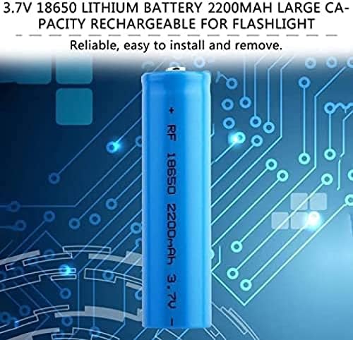 MORBEX 3.7V LI-ION 2200MAH סוללות נטענות ליתיום כפתור סוללות סוללות קיבולת גבוהות עבור לפיד LED, פנס ראש,