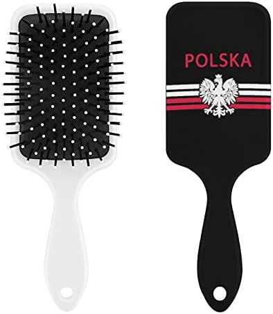 דגל פולני - פולסקה נשר מברשת שיער מברשת מברשת חמוד מסרק כרית אוויר לגברים מתנת שיער נשים