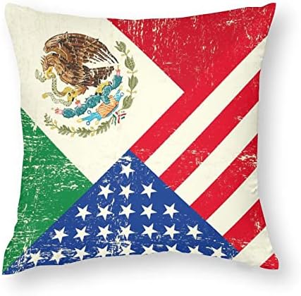 סט דגל ארהב ומקסיקני של 2 כריות זריקה מכסה כריות כרית מרובעות לספה ספה דקורטיבית מכונית חדר שינה