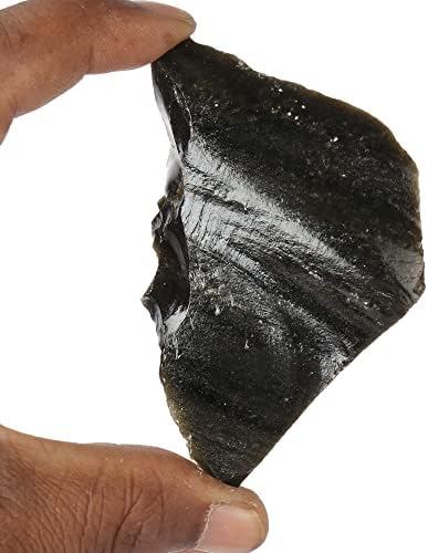 Gemhub Gemstone רופף חן שחור אובסידיאן סלע Rough791.65 CT לשימושים מרובים