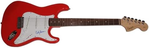 קרלי סיימון חתמה על חתימה בגודל מלא פנדר אדום סטראטוקסטר גיטרה חשמלית עם ג 'יימס ספנס ג' יי. אס. איי אימות-ציפייה,