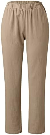 נשים גבוהה מותן מקרית רחב רגל ארוך פאלאצו מכנסיים מוצק צבע כותנה פשתן רופף זורם רחב רגל מכנסיים