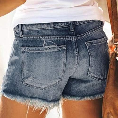 מכנסיים קצרים לנשים ג 'ינס קרע מכנסיים קצרים לנשים סקסי מותניים גבוהה ג' ינס חור מכנסיים דק סקסי מכנסיים קיץ