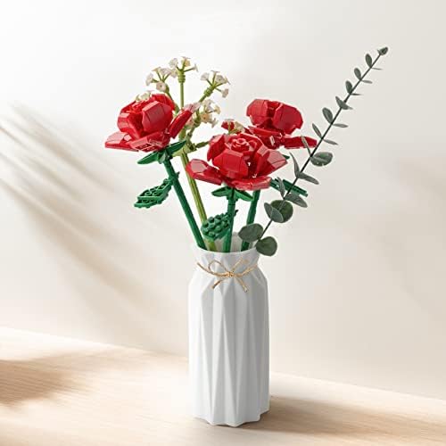 ערכת בניין פרחי פרחים טאודודו ורד, אבני בניין פרחים מלאכותיות פרחים מתנות צעצוע של יום האהבה לאוהבים