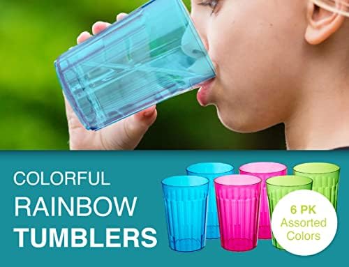 מוצרי בית חץ 16 גרם קשת כובשי פלסטיק, סט של 6 - מיוצר בארצות הברית, BPA פלסטיק חינם - כוסות שתייה פלסטיק
