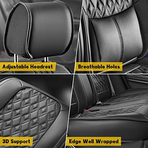 כיסויי מושב מכונית פילוק פו עם כרית המותני, כיסויי מושב למכוניות לשנים -2021 הונדה סיוויק סדאן/האצ'בק
